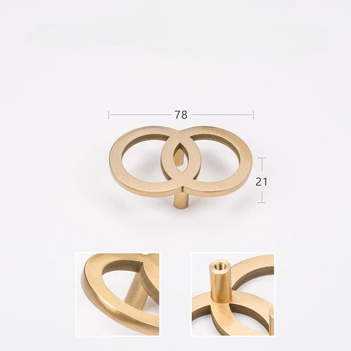 Puur messing halfronde handgreep stijl meubelkleding en schoenenkast Gouden zichtbare knop Lichte luxe eenvoudige lade: YELLOW