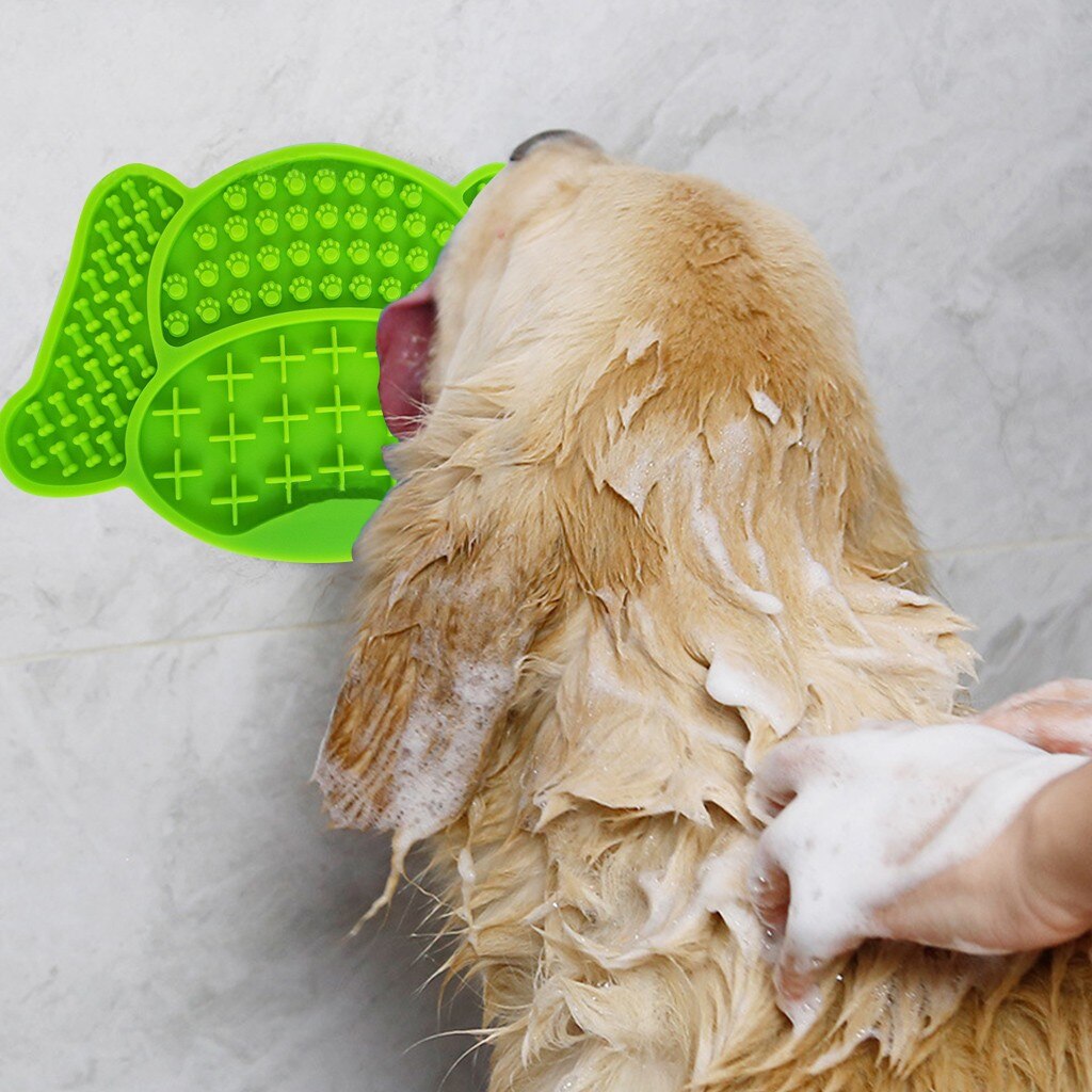 Dog Licking Pad Dog Bath Buddy Slow Feeders Cat Treat Mat Pet Dispensing Mat Pet Bathing Grooming Dog Training Supplies #TD