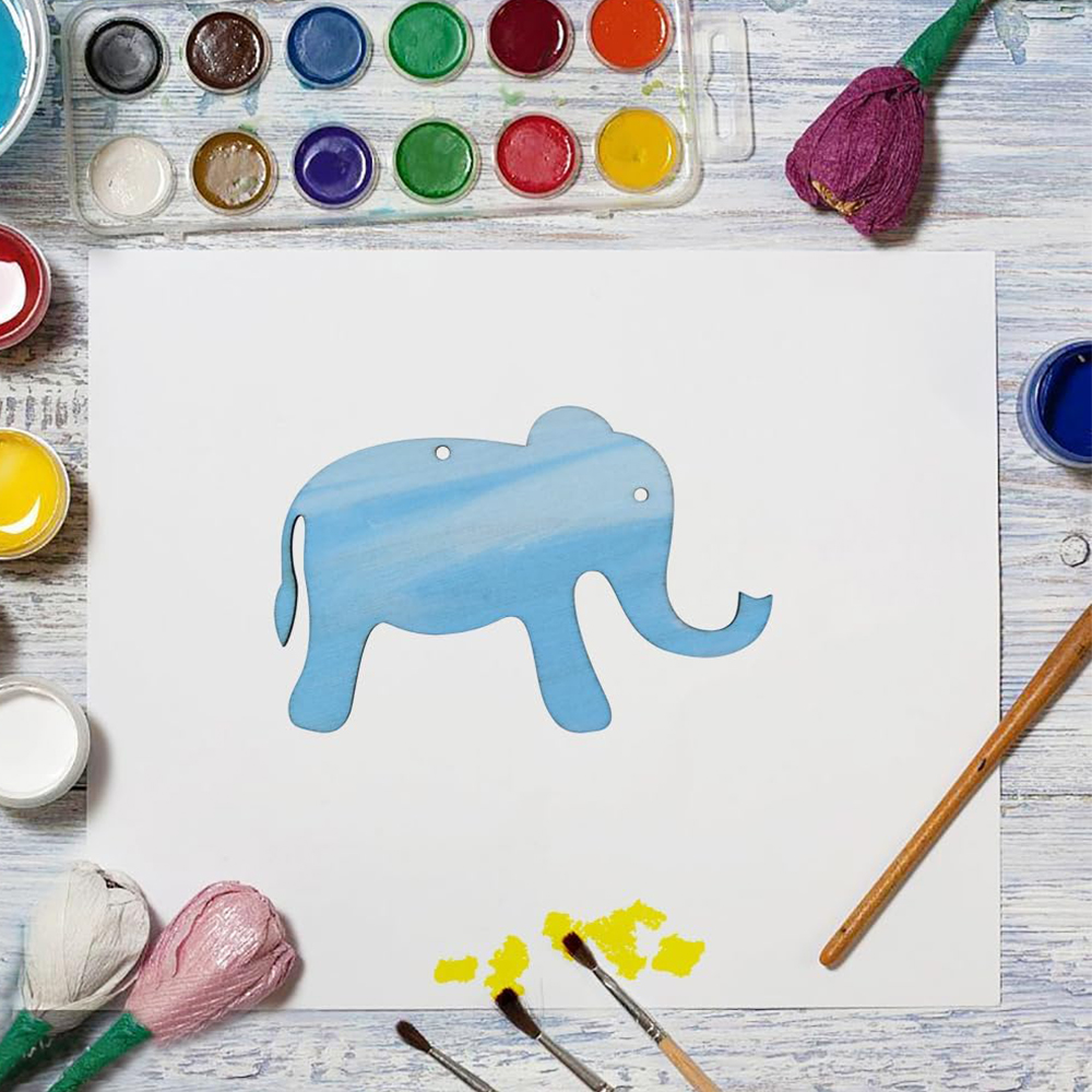 20 Pak Onafgewerkte Houten Uitsparingen Olifant Opknoping Ornamenten Diy Tekening Craft Cadeau Tags Voor Tekening Huisdecoratie Ambacht