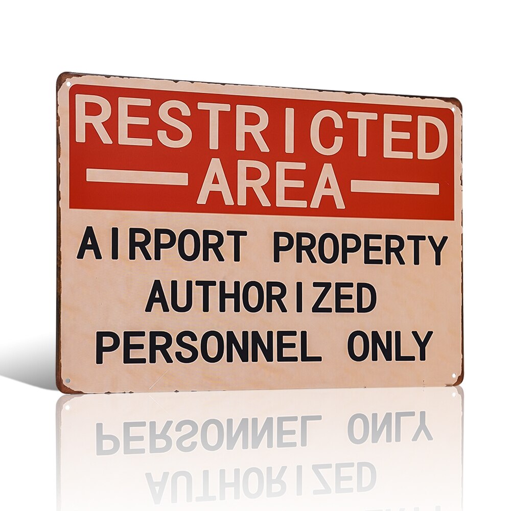 Warning Restricted Area personnel only Vintage Look Reproduction Metal Yard Sign