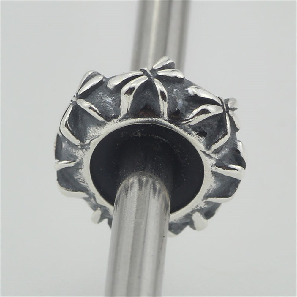 Authentic 925 Sterling Silver Spacer Stopper Heart Flower Bead Charm Fit European Style 3mm Bracelet Jewelry