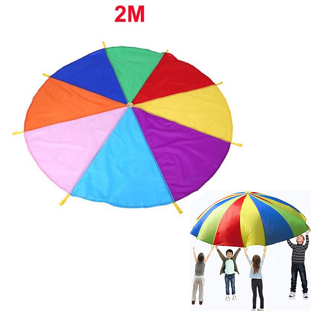 Kinderen Spelen Parachute Luifel Met 16 Handgrepen 200Cm Indoor Outdoor Games En Oefening Speelgoed, Bevorderen Team Game, fitness Voor 4 Personen