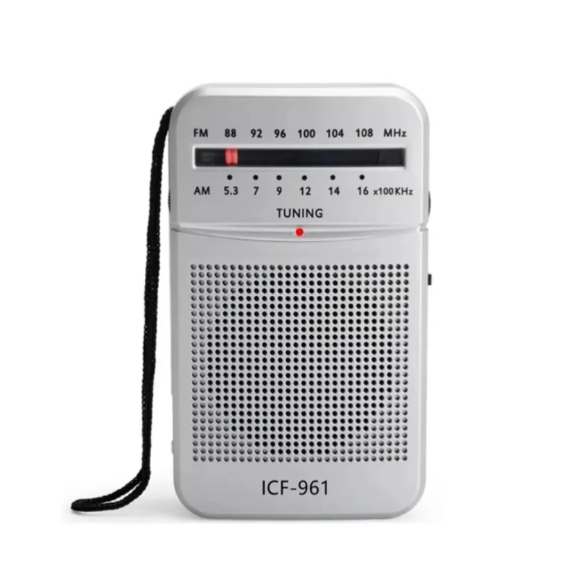 ICF-961 Portable Pocket Radios AM FM 3.5mm AUX Mini Walkman 2 x AA Battery Outdoor Stereo Radio for Walking Hiking Camping