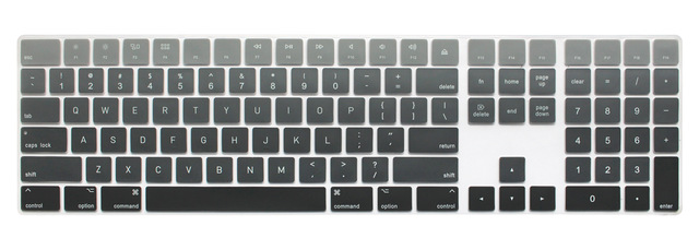 Magic Keyboard with Numeric Keypad MQ052LL/A A1843 Soft Silicone Skin Keyboard Cover For Apple Magic Keyboard: MULTI