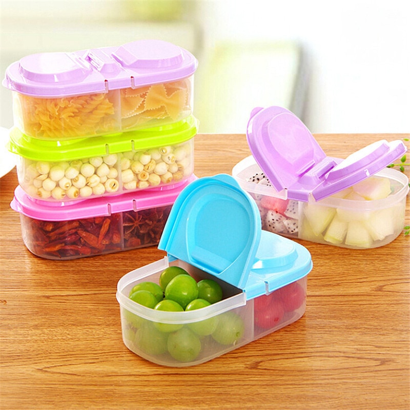 1 stks Gezonde Plastic Voedsel Container Draagbare Lunchbox Capaciteit Camping Picknick Fruit Container Opbergdoos