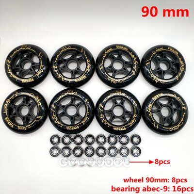 speed wheel 90 mm 85 A 84 A black bearing abec-9: black 90 mm