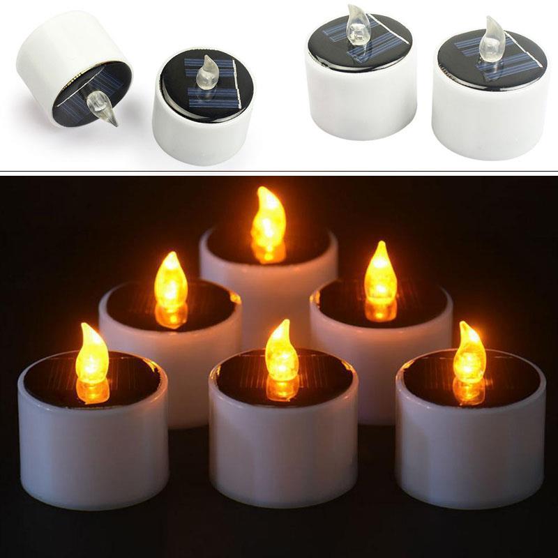 LED photophore solaire scintillement décor de noël maison sans flamme jaune Votive meilleur mariage électronique bougies lampe