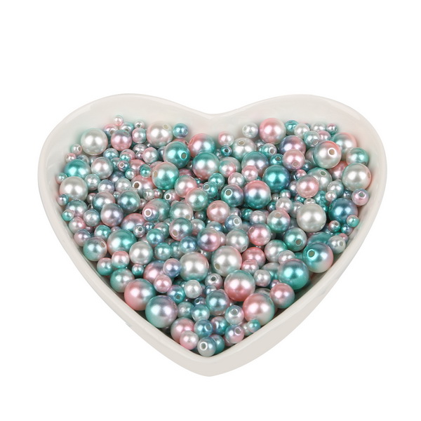 4/6/8/10mm Brann størrelse blanding 350 stk, rosa regnbue farge perle imitasjon abs løse perler til plagg klær halskjede tilbehør: Stil 06