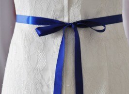 Strass parel bruidsriem handgemaakte bruidsriemen sjerp wit ivoor champagne lint voor dames avondjurk bruidssieraden: Diepblauw