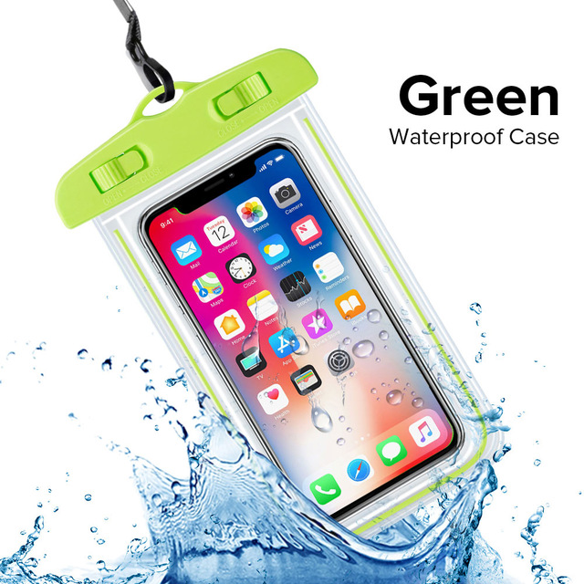 Universelle Wasserdichte Telefon fallen Für iPhone 11 8 7 6 6S Coque Abdeckung Tasche Tasche Für Xiao mi mi 9 SE 8 Profi Schwimmen Wasserdichte fallen: Grün
