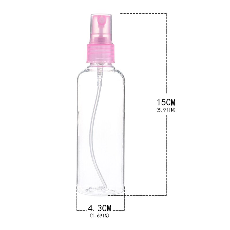 Genomskinliga tomma sprayflaskor 100ml mini påfyllningsbar plastbehållare 1pc tomma kosmetikabehållare dimpump spritfördelare