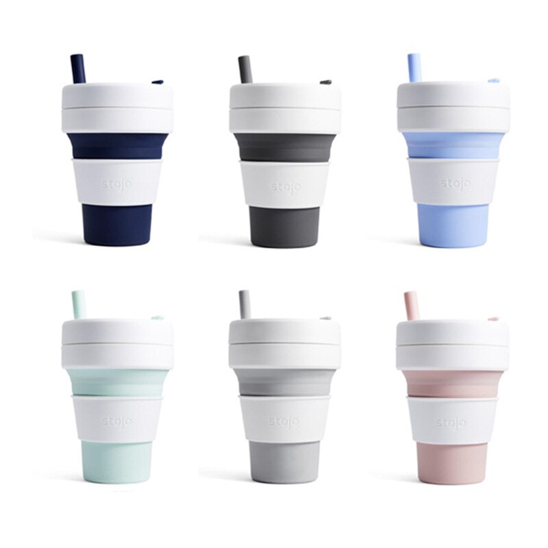 STOJO TASSE Klapp Silikon Tragbare Silikon kaffee tasse multi-funktion folding silica tasse Büro reise Wesentliche