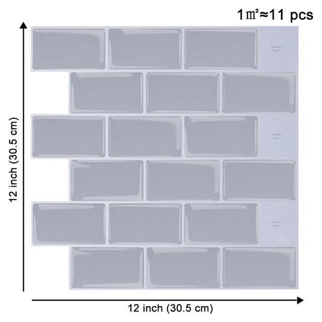 EasyTiles Peel And Stick Kitchen Splash Plate Tile, Household Waterproof And Antibacterial Self-Adhesive Wall Tiles-1 Sheet: T80055