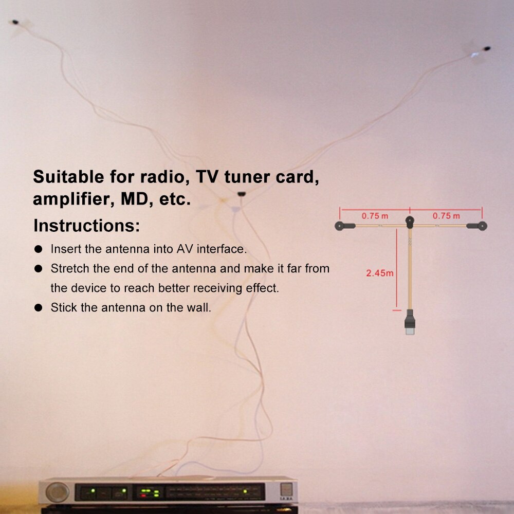 108 Radio Antenna for TV Tuner Card Amplifier MD Desktop Radio Receive FM Signal Radio Antenna