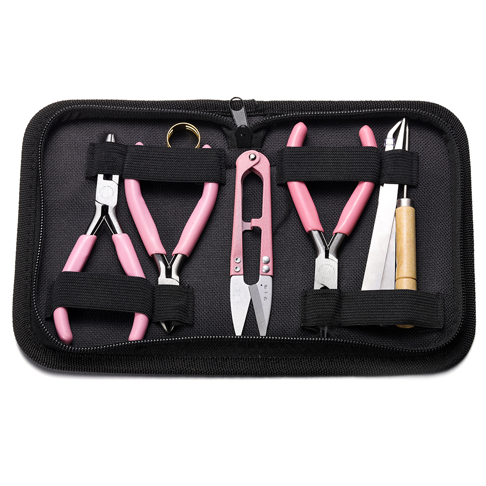 Conjunto de ferramentas para fazer jóias, alicate organizador, pinça para pulseira, kit para fazer colar, 1 conjunto: CINZA