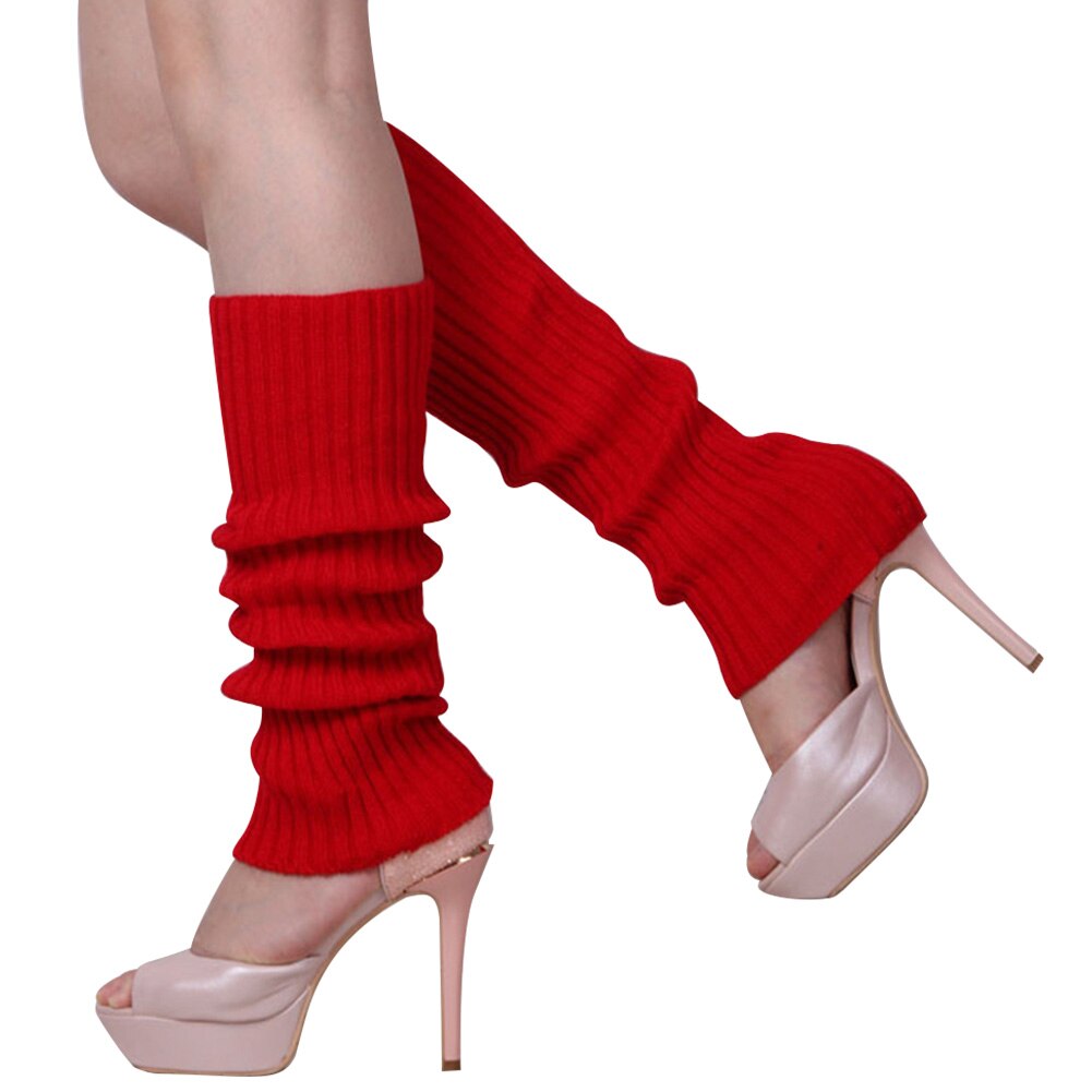 1 par de mallas tobilleras suaves para mujer, calentadores de piernas para mujer, puños de arranque para mujer, de punto acanalado, de color liso, protectores para fiestas al aire libre