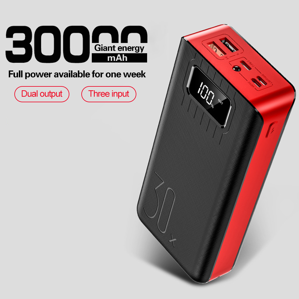 30000mAh Power Bank Tragbare Lade Poverbank Handy Externe Batterie Ladegerät Spot Power 30000mAh für Xiaomi Mi