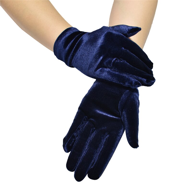 Guantes de terciopelo dorados para mujer y niña, guante cálido para dedos, coloridos, más estilos, accesorios de ropa: Azul