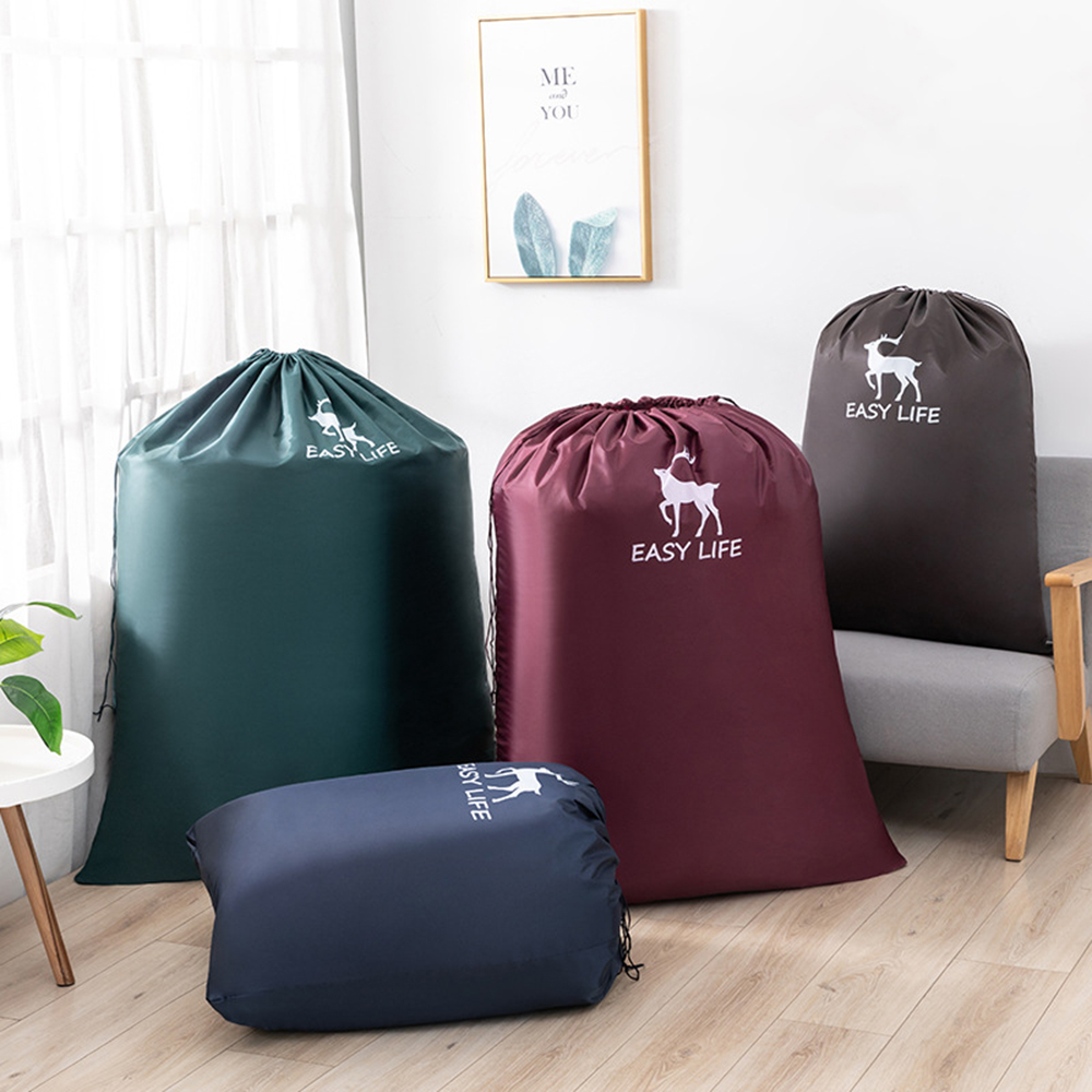 Quiltede tasker med snøre, opbevaringstasker med stor kapacitet, holdbart oxfordstof, husholdningsquilt, støvpose, tøj, legetøj, bagage, flyttepose