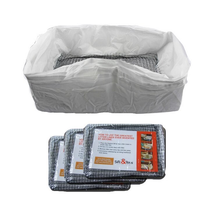 Caja de arena higiénica reutilizable para gatos, revestimientos de bandeja para gatos, con revestimiento elástico para manos libres, tamizado de heces, 10 unids/lote