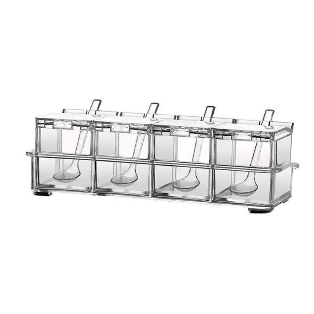 4 Cells Spice Rack Organizer Sugar Bowl Salt Shake... – Grandado