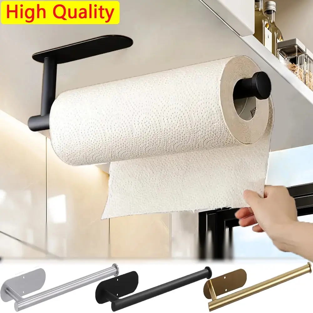 Keuken Papieren Handdoekhouder Zelfklevende Tissue Hanger Toiletrol Dispenser Opbergkast Servetrek Badkamer Accessoires