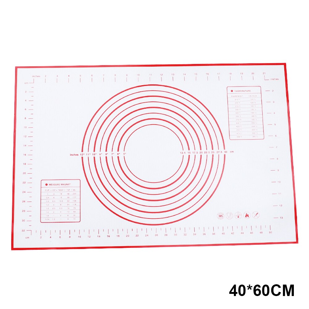 4 Size Silicone Baking Mat Pizza Dough Maker Pastry Kitchen Gadgets Cooking Tools Utensils Bakeware Kneading Accessories: 60x40cm4