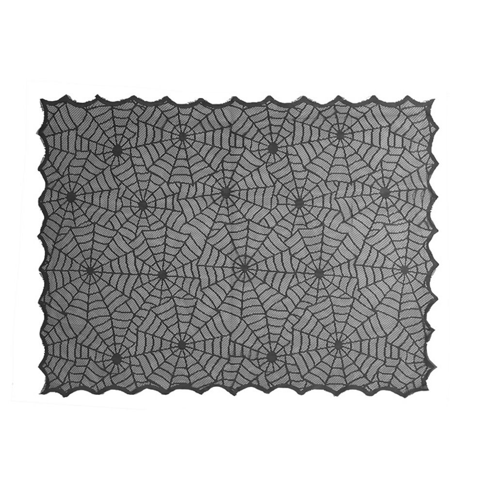 Græskar hjemsøgte huse halloween blonde dug spøgelse kranium flagermus sort edderkoppespind dug: Oliven