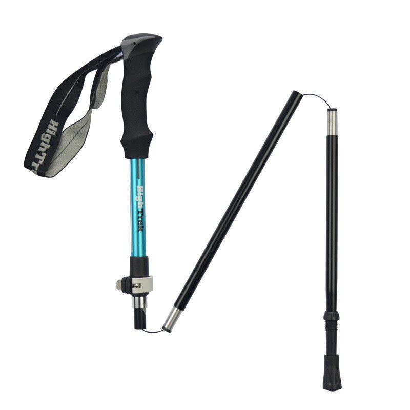 Adjustable Hiking Walking Trekking Trail Stick Adjustable Canes 3-Sections Folding Trekking Pole: Blue