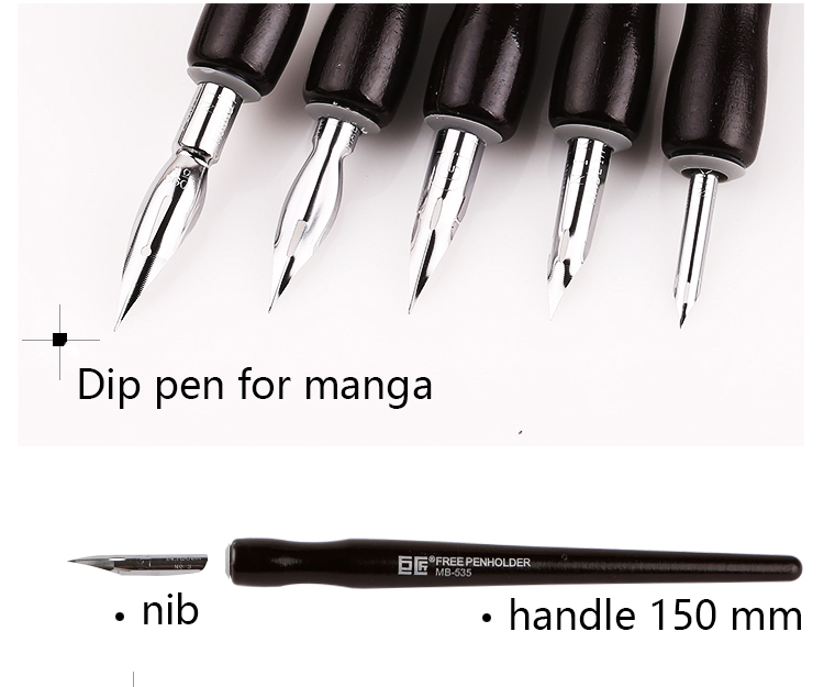 LifeMaster Japan TACHIKAWA Dip Pens Set (5 Nibs+ 1 Bag) Saji/school G/D/Maru Fountain Pen Manga Art Set For Comic Sketch