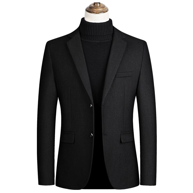 Cappotto da uomo, Slim Fit, Verde con bottoni e collo in pelliccia - PT462