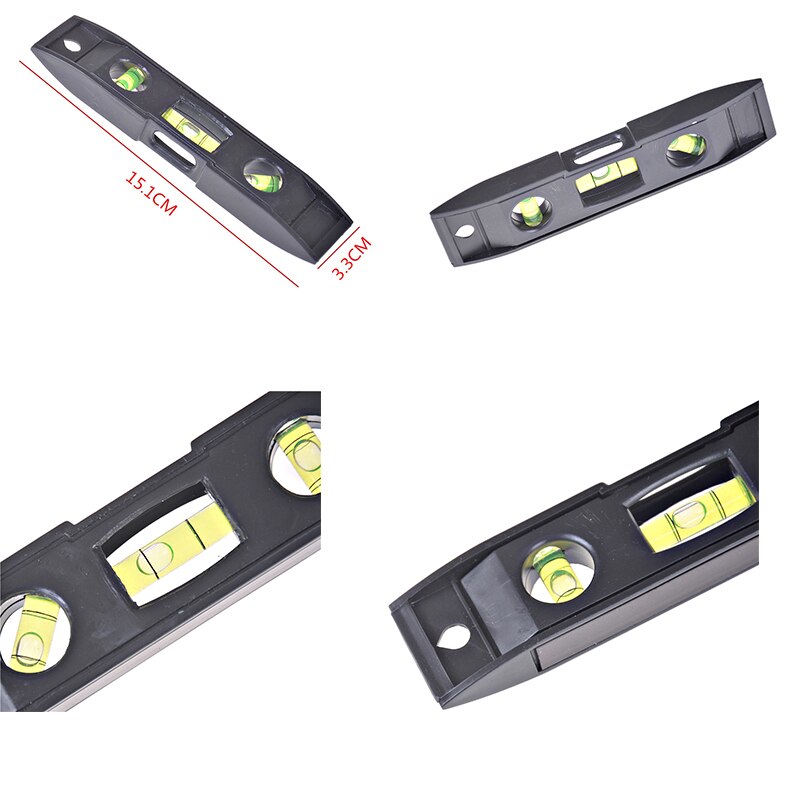 Level Measure Tools Black Plastic Spirit Level Ruler Magnet Bubble Plumber Measurement Tool Spirit Level Torpedo