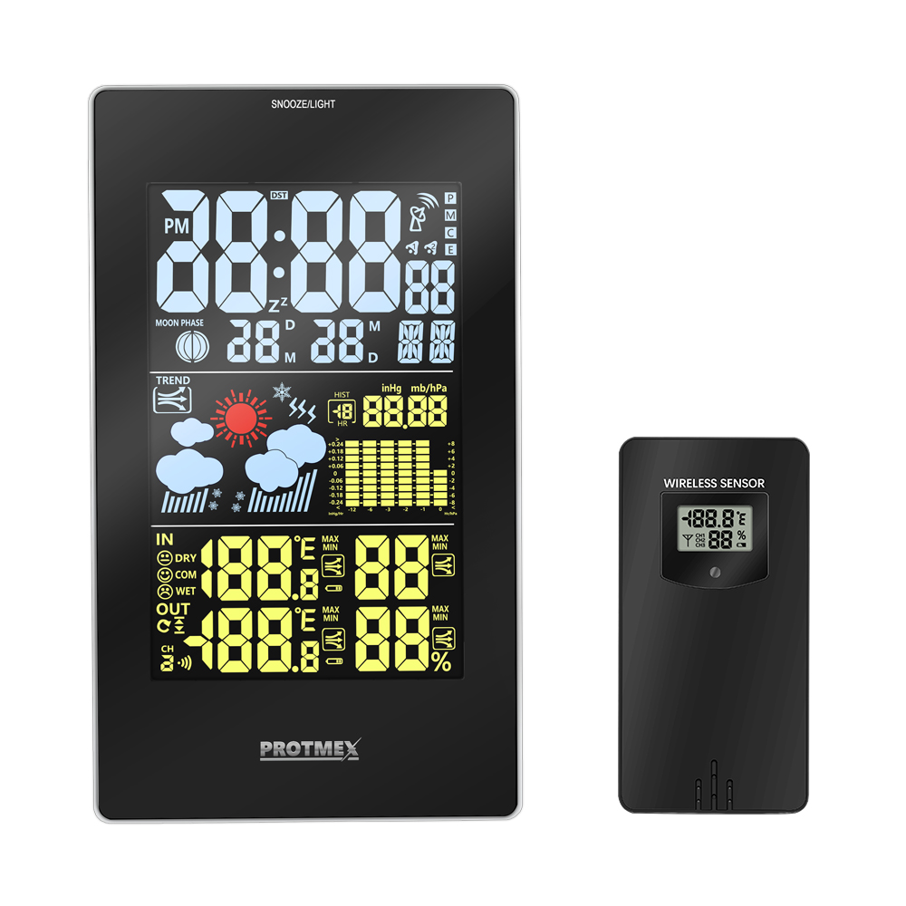 Protmex Digital LCD Display Alarm Clock Weather St... – Vicedeal