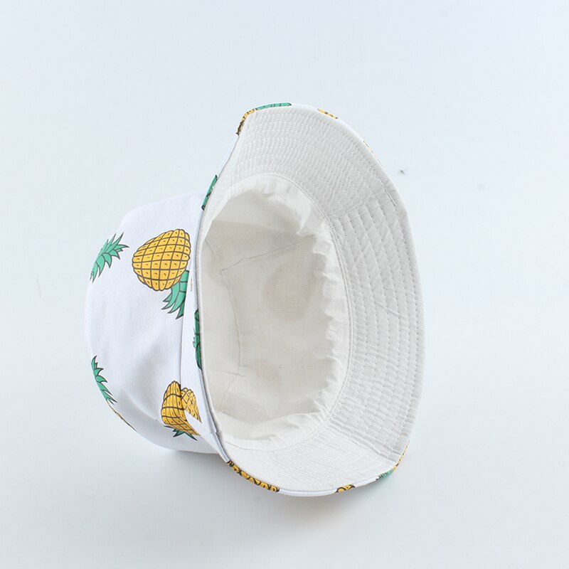 Panama bucket hat menn kvinner sommer bucket cap ananas banan trykk fisker hatt bob hiphop gorros reversibel fiske lue
