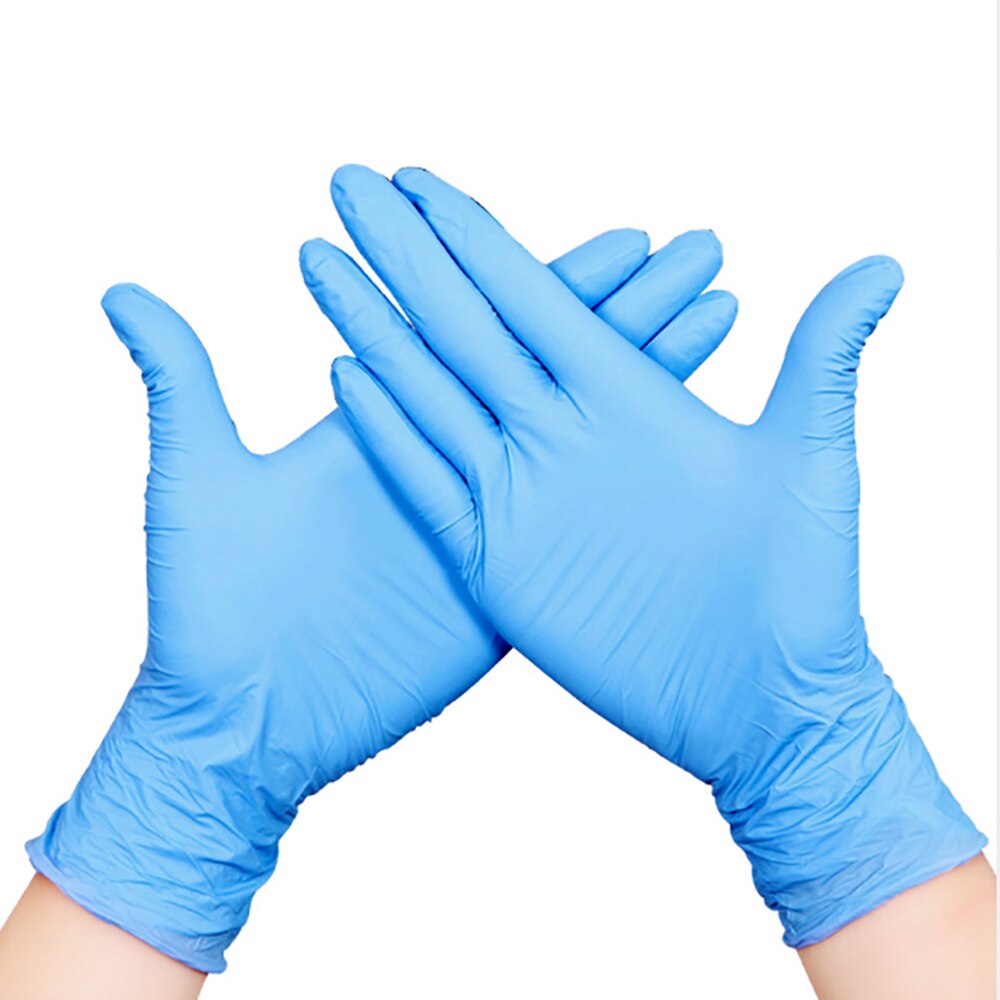 6pcs=3pairs Disposable rubber gloves Drawing gloves Disposable Latex gloves for painting Strong adjustable glove: Blue