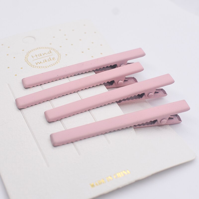Color thickened Metal duck's mouth clip Stainless steel duck's mouth clip Candy-colored square duck's mouth clip: 4ofpink 6cm