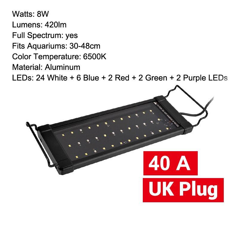NICREW ClassicLED Plus Aquarium Licht Gesamte Spektrum Aquarium Lampe für Süßwasser Aquarien erweiterbar Dimmbare Anlage Wachsen Lampe: 40A UK Stecker