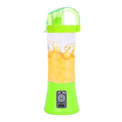 380ml Portable USB Electric Fruit Mixer Juicer Machine Home Blender Squeezer Portable Easy to Clean Juice Maker: 2 Blade / Green
