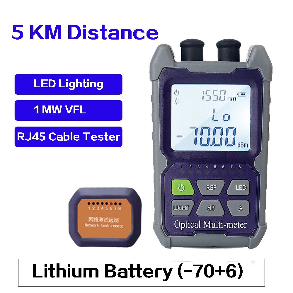 Mini 4 in 1 Optical Power Meter Visual Fault Locator Network Cable Test optical fiber tester 5km 15km 30KM VFL: OP50AP-TV01