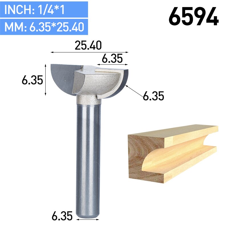 HUHAO 1pc 1/4" 1/2" Shank Cove Bit With Bearing Woodworking Tool 2 Flute Trimming Router Bits For Wood Endmill Milling Cutter