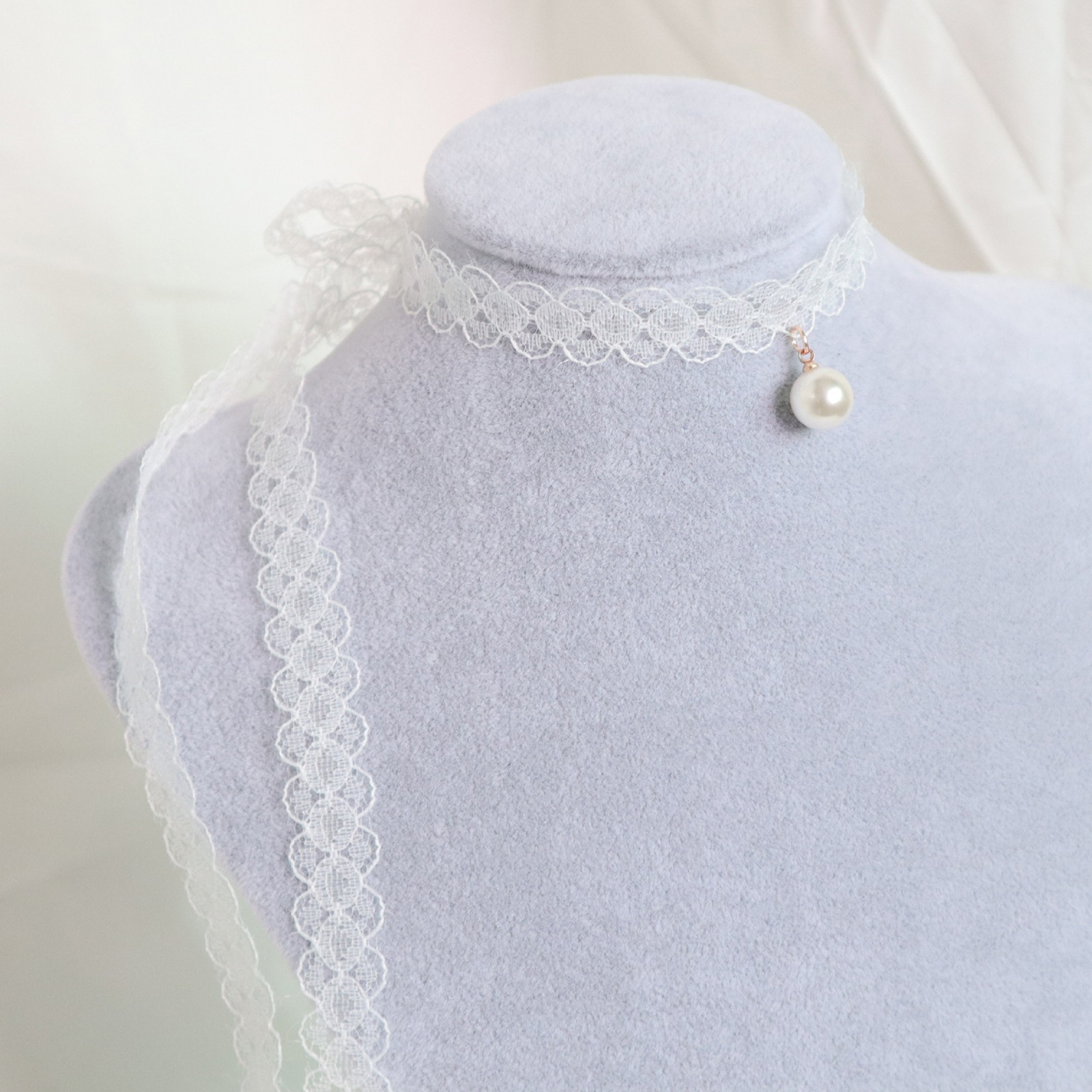 Romantic White Lace Choker Necklace Jewelry For Women Girlfriend Bride Wedding Birthday Party Jewelry Accessories 30cm long: 10-100cm