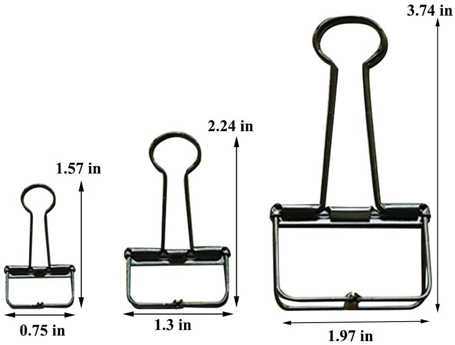 10Pcs Retro Metal Hollow Out Binder Clip Invoice Bill Clip Decorative Paper Clips for Office Home School Use (Rose-Gold, Large)