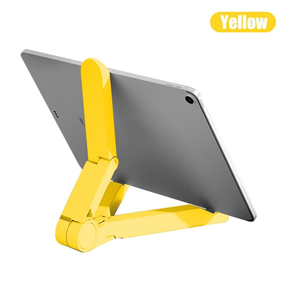 TBTIC Przenośny składany stojak kompatybilny z tabletami 4′′-11′′ Plastikowy uchwyt na biurko do telefonu IPhone Samsung IPad Stojak na telefon: YELLOW