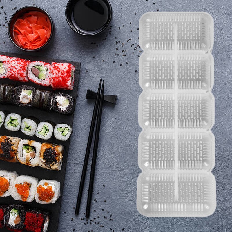 5 st kök bakprylar matkvalitet plast sushi nigiri maker risbollformar 5 rullar nonstick press maker verktyg för sushi