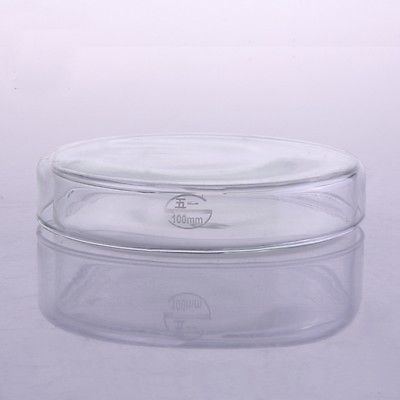 Assiette réutilisable de culture des tissus en verre 100mm, assiette avec couvercle pour laboratoire de chimie