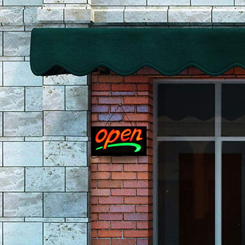 neon åpent skilt til virksomhet , 3 moduser lys jevnt blinkende elektroniske lys skilt viser til kafé, barvegger, glassvindu