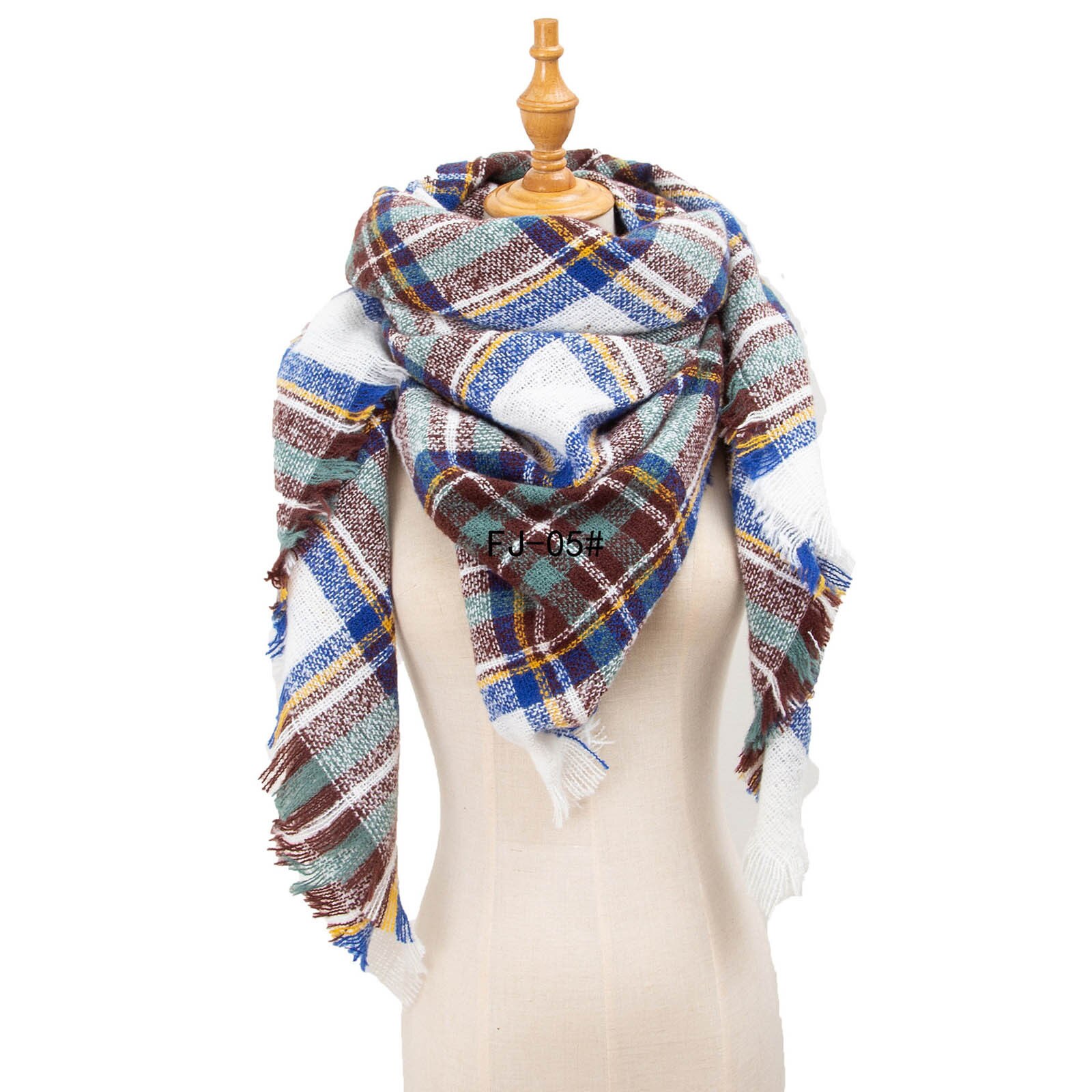 Womens Warm Long Shawl Wraps Large Scarves Knit Cashmere Tassel Plaid Scarf winter hijab scarf: BU