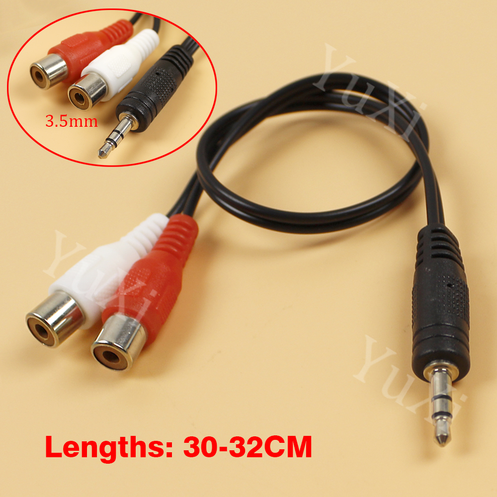 1 szt. 3,5 mm Jacek Aux robić 2RCA Kabel audio-wideo robić telewizora PC Telefon stereofoniczny Y Rozgałęźnik Kabel AV adapter 2 RCA Przewód robić VCR DVD: BIAŁY