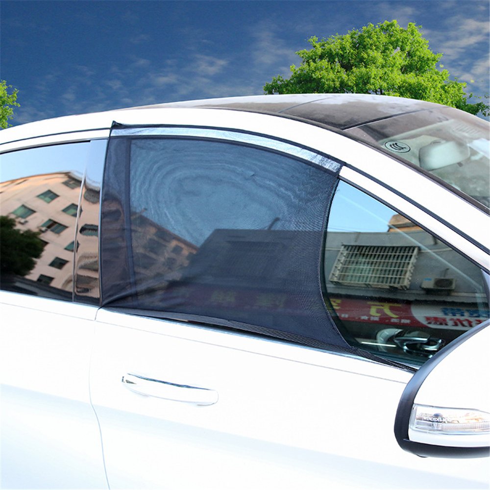 2 st universell bil ytterdörr sidofönster solskydd sommar uv skydd solskydd nät nät bil gardin för suv mpv sedan