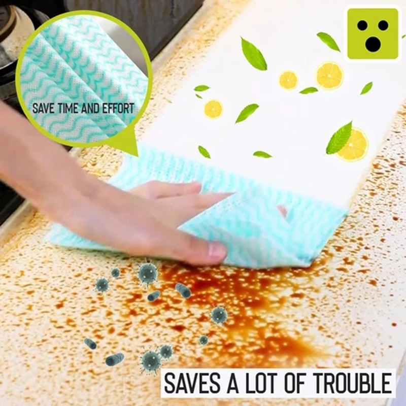 1 Roll Cleaning Wash Cloth Kitchen Towel Duster Cloth Non-woven Fabric Kitchen Cleaning Towel No Oil Rag Furniture Dish Cloth